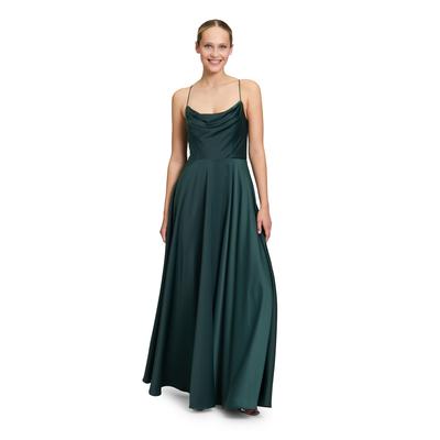 Abendkleid VERA MONT "Vera Mont Abendkleid mit Wasserfallausschnitt", Damen, Gr. 38, Normalgrößen, grün (dusty slate), Satin, Obermaterial: 97% Polyester, 3% Elasthan. Futter: 100% Polyester., elegant, figurumspielend lang, Wasserfallausschnitt,... Image