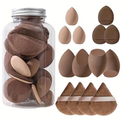 TEMU 14pcs Makeup Tools Set, Including 4 , 3 Mini , 4 Beauty Sponges And 4 Sponges, Liquid Foundation, Suitable For All Light Beige Types Image
