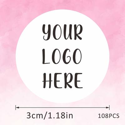 TEMU Customizable Round Stickers, Personalized Labels Suitable For Business, Logos, And Names, With Multilingual Options, Birthdays, Wedding Gifts, Pets, And Product Packaging. Image