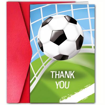 TEMU High-quality Funny Thank You Card With Envelope, 12cm*18cm - , Family, Neighbors - Ideal For , & Help - Unique Greeting Card Design With Football Net Theme, Image