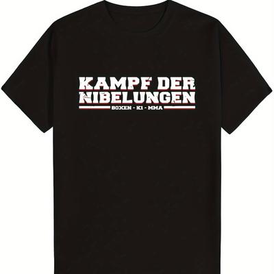 TEMU Schwiderski Kampf Der Graphic T-shirt - 100% Cotton Soft & Cozy, Black With Red/white Print, Regular Fit Short Sleeve, 220gsm, Machine Washable, Perfect Gift For Image