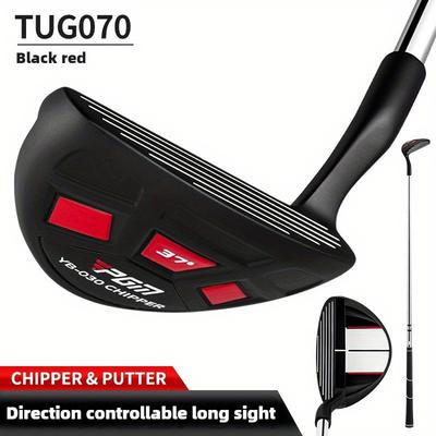 TEMU 1pc Pgm Golf Chipping & Putting Club, Black, Rubber Grip, Stainless Steel Shaft, Alloy Head, R-regular Hardness, , Right-handed, For Men Image