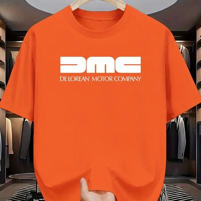 TEMU Motor Company Printed Short Sleeve T-shirt, Classic Retro Style Suitable For Car Enthusiasts And Fashionable Youth Image