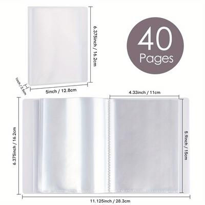 TEMU 40-page A6 Transparent Plastic Photo Storage Album With Elastic Closure - Durable Clear Binder For Postcards, Stickers, Stamps, Die-cut Templates & Craft Organizers Image