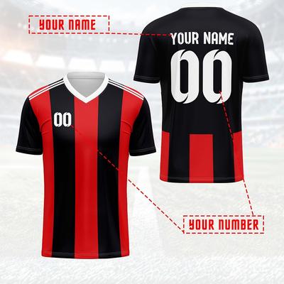 TEMU Custom Men's Soccer Jersey - V-neck, Personalized Name & Number, Comfortable Polyester, Training & Casual Wear Image