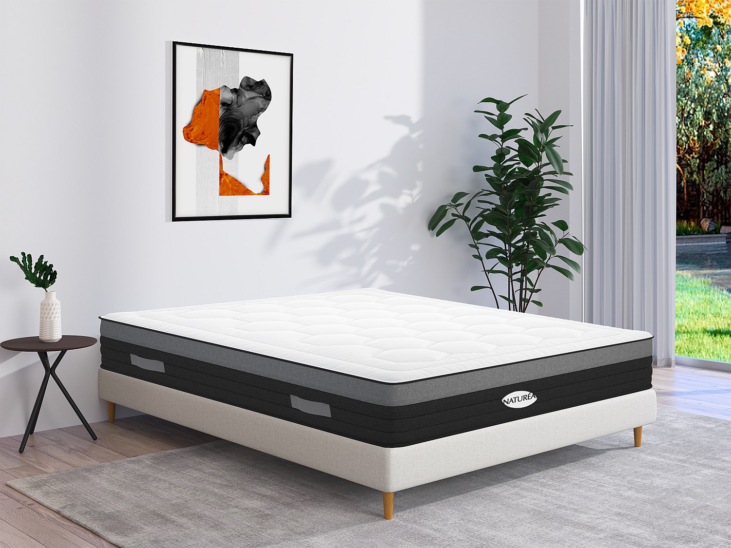 Materasso matrimoniale a molle insacchettate e memory foam 160 x 200 cm ibrido - AMARANTE di NATUREA