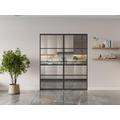 Porta scorrevole doppia con sistema a incasso 2xH205xL83cm Alluminio e Vetro temperato trasparente - SINCA II