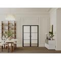 Blocco porta reversibile a due battenti H204 cm x L146 cm in Alluminio e Vetro temperato - MASERU