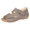 Sandale WALDLÄUFER "HELIETT", Damen, Gr. 3,5 (36), grau (taupe), Nubukleder, unifarben, klassisch, Schuhe, Keilsandalette, Sommerschuh, Komfortschuh, Klettverschlüsse, H-Weite