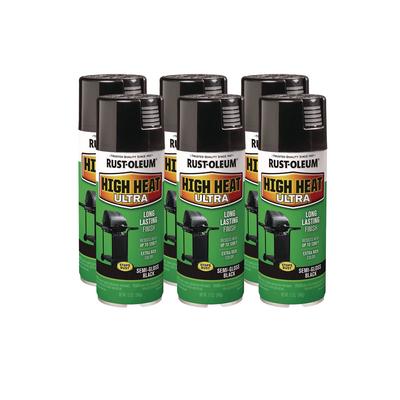 Rust-Oleum High Heat Enamel Spray Paint, Semi-Gloss Black, 12 oz Aerosol Can, 6/Carton (RST241169) Case of 6 Rust-Oleum® Paints