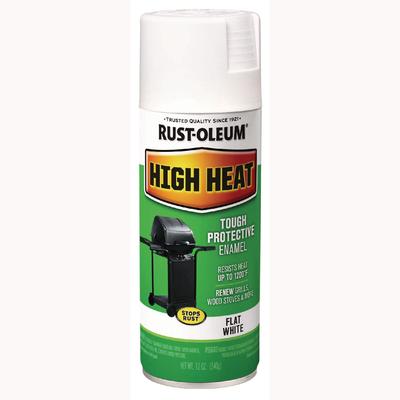Rust-Oleum High Heat Enamel Spray Paint, Flat White, 12 oz Aerosol Can (RST7751830EA) Each Rust-Oleum® Paints