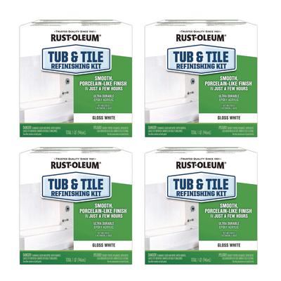 Rust-Oleum Specialty Tub and Tile Refinishing Kit, Gloss White, Quart, 4 Kits/Carton (RST384165) Case of 4 Rust-Oleum® Paints