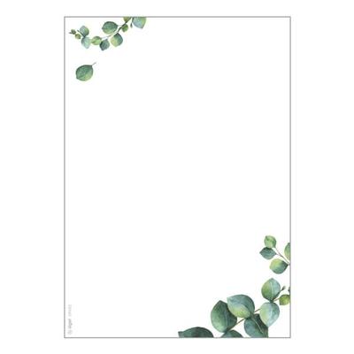 Sigel Motivpapier Eukalyptus DP682 A5 100 Blatt weiß, 14.8x21 cm Image