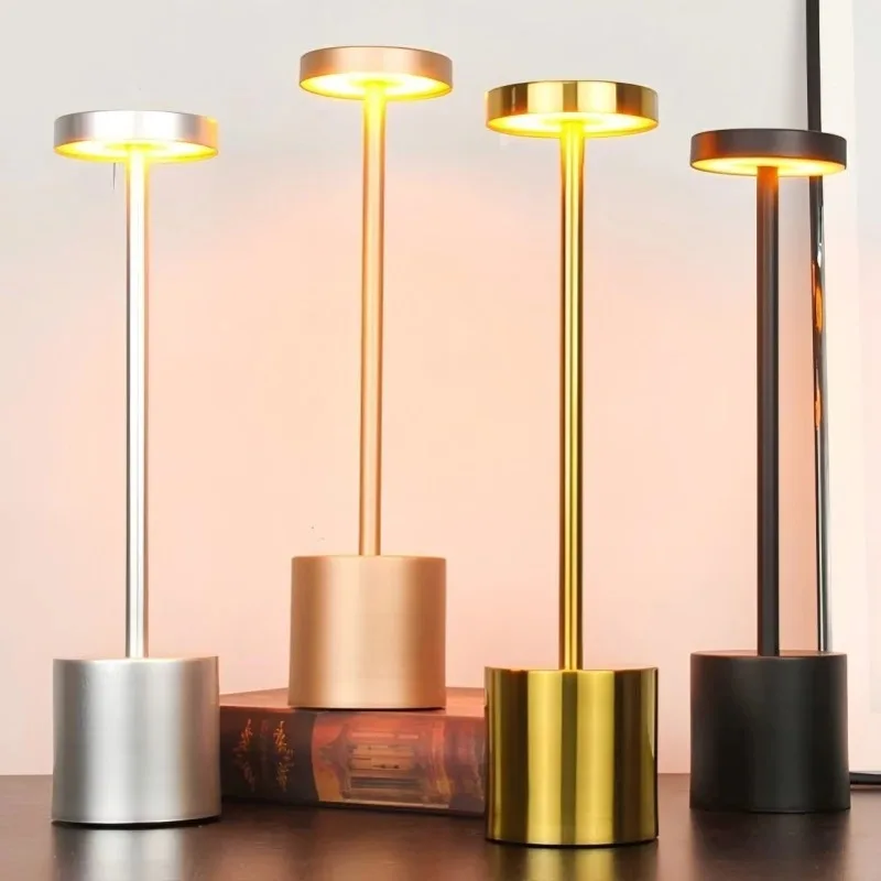 LED-Tischlampe, Touch-Sensor, wiederaufladbar, Desktop-Nachtlicht, kabellose Leselampe für Restaurant, Hotel, Bar, Schlafzimmer, Dekor, Licht Image
