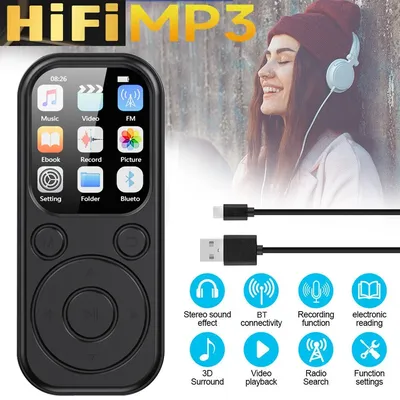 1,8 Zoll tragbarer MP3-Player Typ C Bluetooth 5.4 kompatible Touch-Tasten Musik Stereo mit HiFi-Lautsprecher FM-Radio Aufnahme E-Book Image