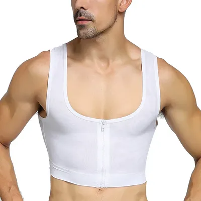 Herren Kompressionsshirt Unterhemd Schlankheits-Tanktop Trainingsweste Brustheber Body Shaper Image