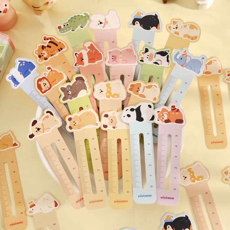 1 stil 50 Blatt/beutel Niedlichen Tier Lineal Lesezeichen Lesen Clip Lesen Marker Pläne Dekoration Student Schreibwaren Image