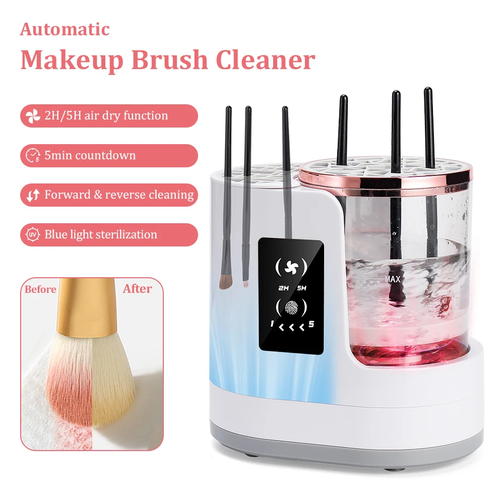 Automatic Makeup Brush Cleaning Drying Machine Air-drying Cosmetic Brushes Electric Cleaner Dryer Sponge Rotating Washing Tools Image