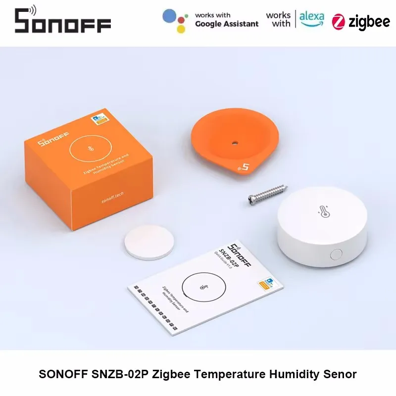 SONOFF SNZB-02P Zigbee Temperatur- und Feuchtigkeitssensor Smart Home Thermometer Detektor funktioniert mit Alexa Google Home Smartthings Image