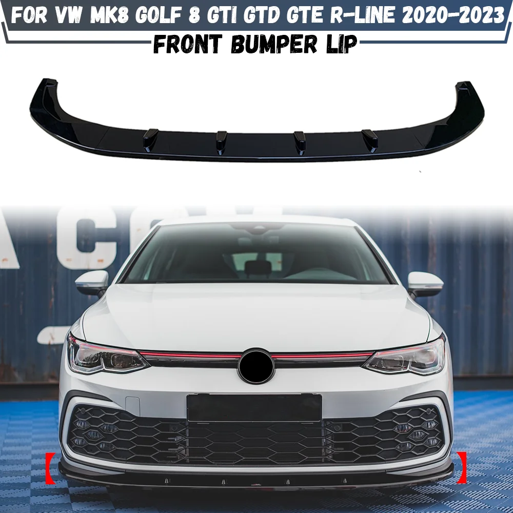 Auto Paraurti Anteriore Splitter Lip Diffusore Body Kit Spoiler Guard Tuning Per Volkswagen VW MK8 Golf 8 GTI GTD GTE R-Line 2020-2023