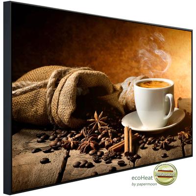 PAPERMOON Infrarotheizung "Kaffee", bunt (kunstmotiv im aluminiumrahmen), B/H/T: 120cm x 75cm x 3cm, 900 W, Heizkörper, sehr angenehme Strahlungswärme Image