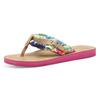 Zehentrenner TAMARIS "AVRIL", Damen, Gr. 40 (6,5), grün (grün kombiniert), Textil, Lederimitat, sportlich, Schuhe, Sommerschuh, Flats, Schlappen mit T-Logoanhänger