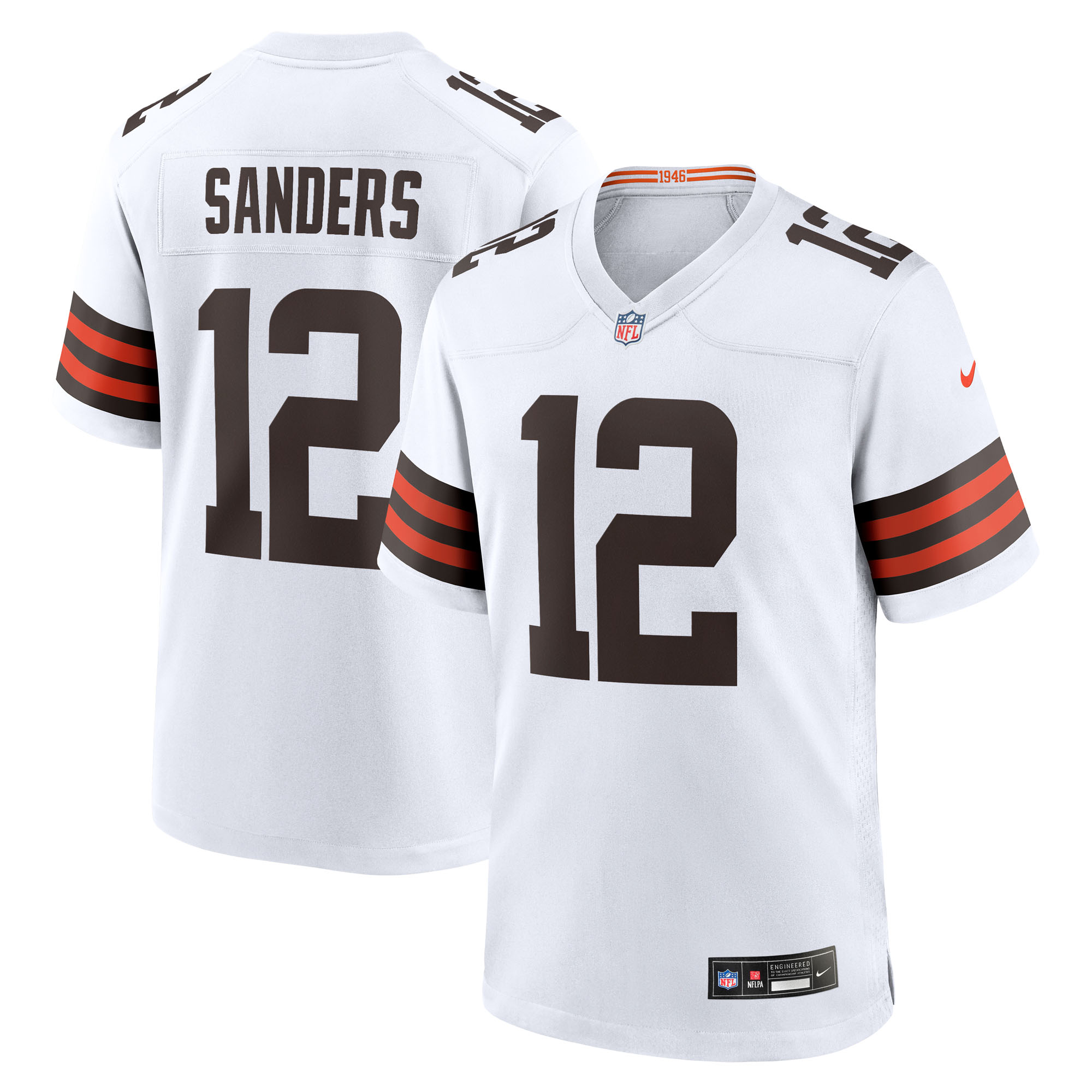 Cleveland Browns Nike Game Auswärtstrikot NFL 2025 Draft - Weiß - Shedeur Sanders - Herren Image