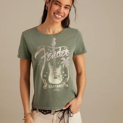 Lucky Brand Fender Guitar Palms Classic Crew in Laurel Wreath, Size XL