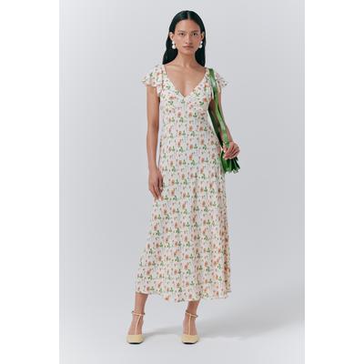 Ghost Maya Crepe Floral Print Slip Dress