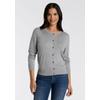 Strickjacke BOSS ORANGE "Fiaffizza Premium Damenmode", Damen, Gr. M, silber (silber 041), Feinstrick, Obermaterial: 60% Viskose, 35% Polyacryl, 5% Kaschmir, unifarben, casual, Rundhals, Langarm Rippbündchen, Strickjacken, mit Kaschmir-Anteil