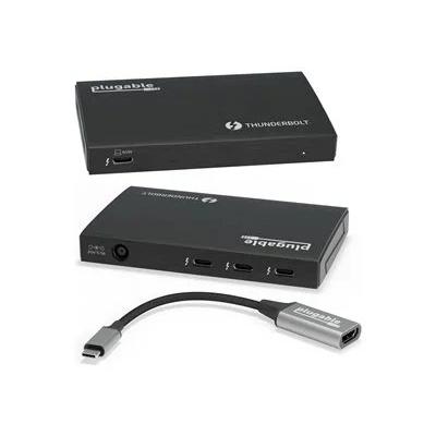 Plugable Thunderbolt 4 Hub, 4-in-1 Pure USB-C Design, Includes USB-C to 4K HDMI Adapter, Charging