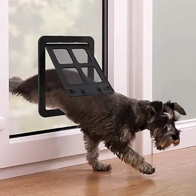 New Style Automatic Pet Screen Door Sliding Security Dog Door with Magnetic Flap Car Doors 4 Ways Lockable Pet Gate