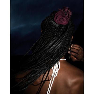 Bershka Fabric Flower Hair Clip Women Burgundy