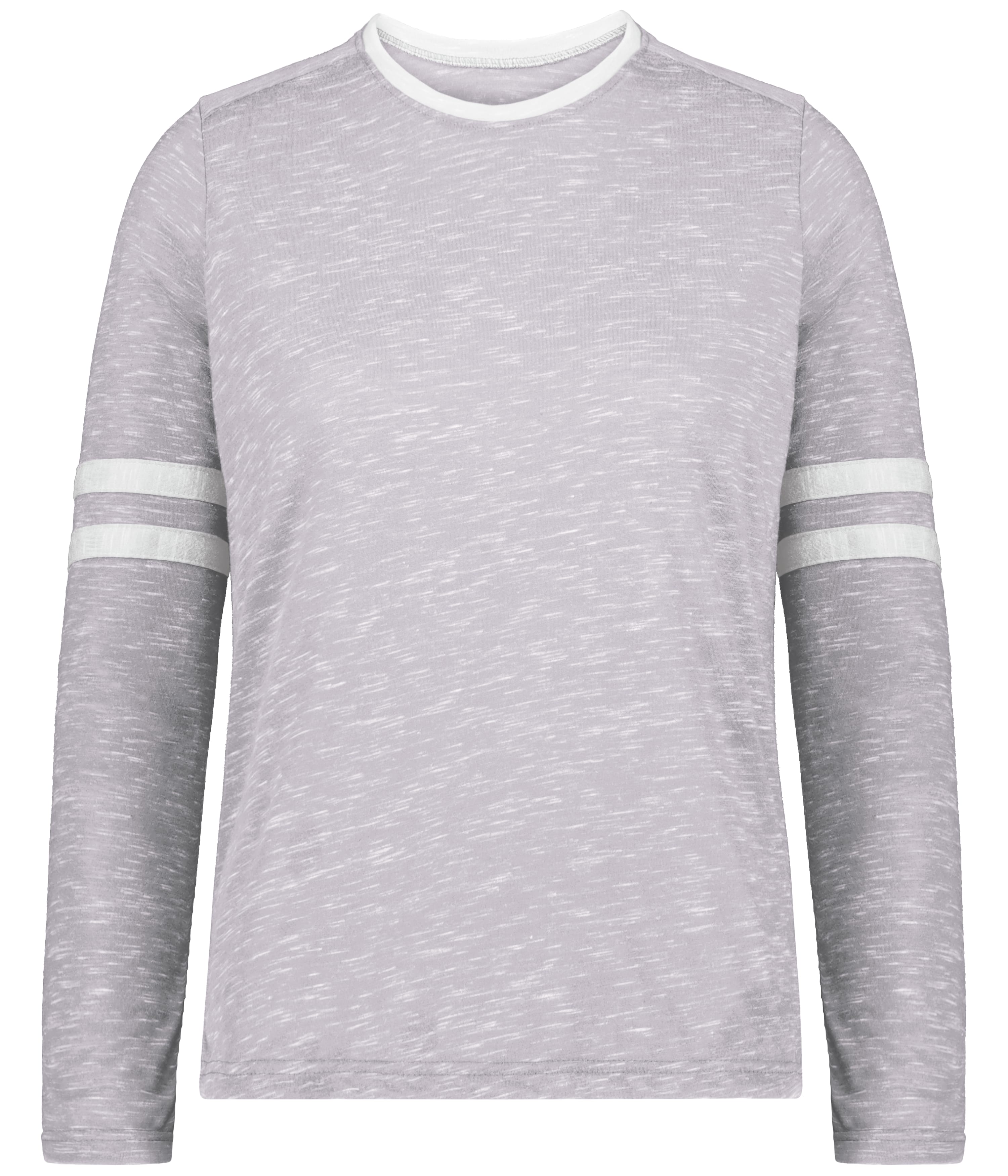 Holloway 223346 Girls Monterey Long Sleeve Top in Heather/White size Small | Polyester Blend
