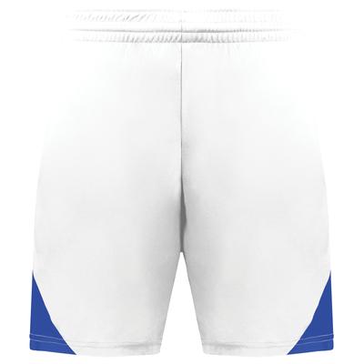 Augusta Sportswear 1736 Step-Back Modern Fit Basketball Shorts in White/Royal size 2XL | Polyester
