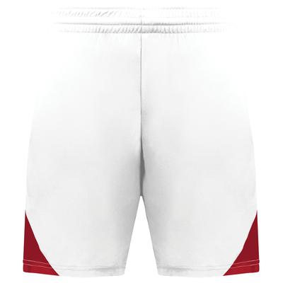 Augusta Sportswear 1736 Step-Back Modern Fit Basketball Shorts in White/Red size XL | Polyester