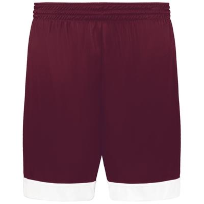 Augusta Sportswear 6929 Swish Reversible Basketball Shorts in Maroon/White size Small | Polyester