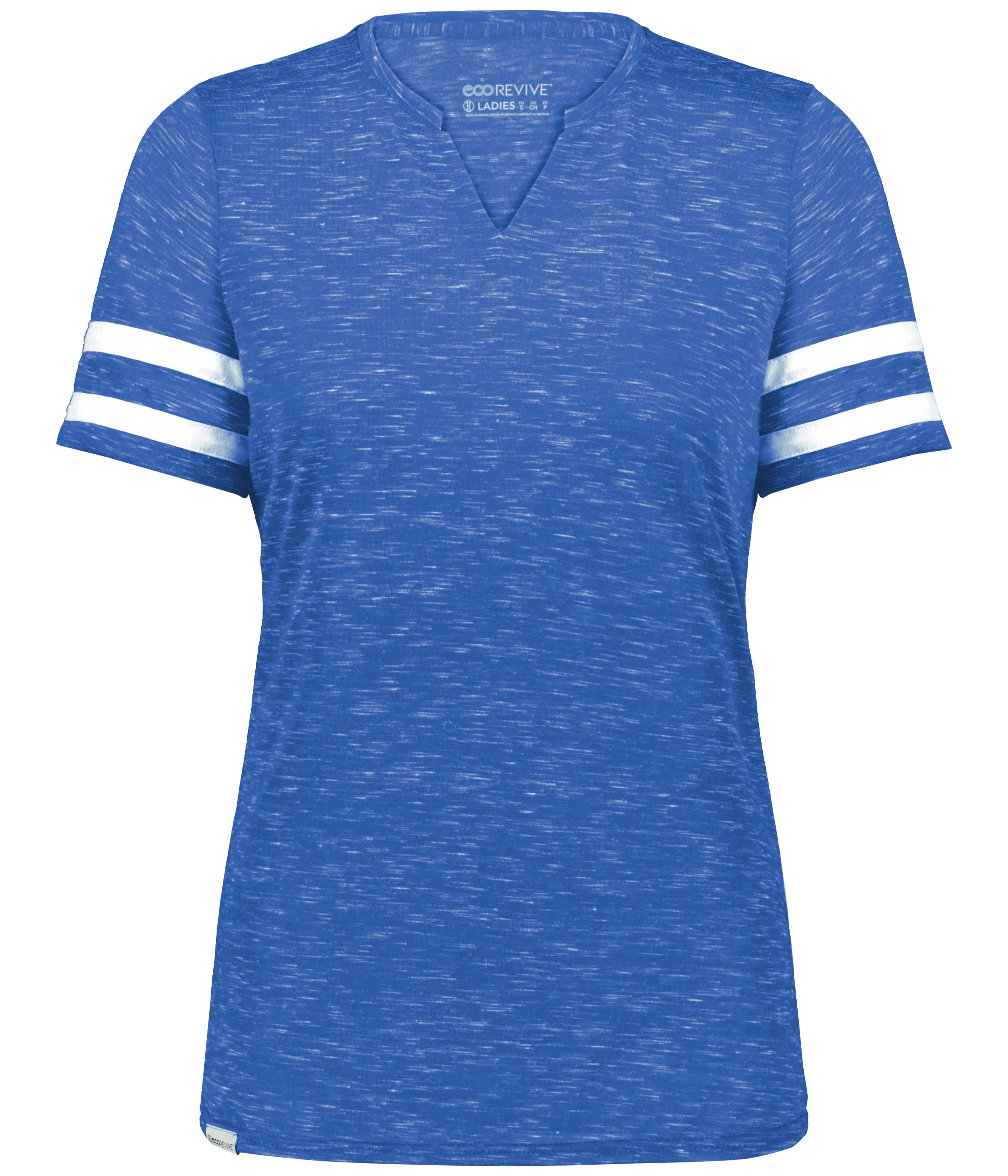 Holloway 223345 Girls Monterey Top in Royal Blue Heather/White size Medium | Polyester Blend