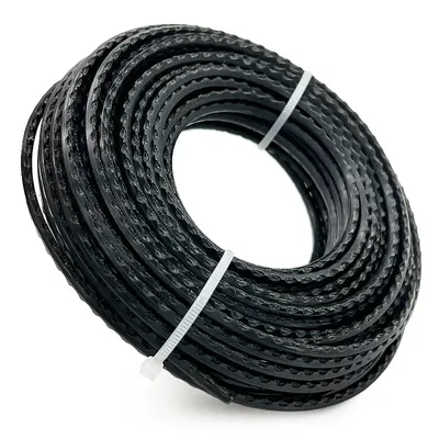 Garden Power Tool Brush Cutter Accessories Black Color Trimmer Serrated Line 3.0mm 15m Brushcutter Wire