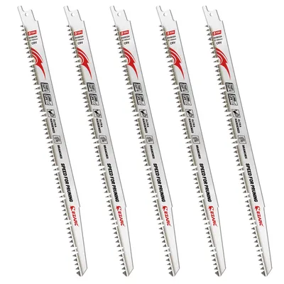12 Inch Reciprocating Saw Blades 5/10pcs 300m Fleam Ground Teeth Saw Blades, Wood Pruning Saw Blade, for Cutting, Tree Trimming