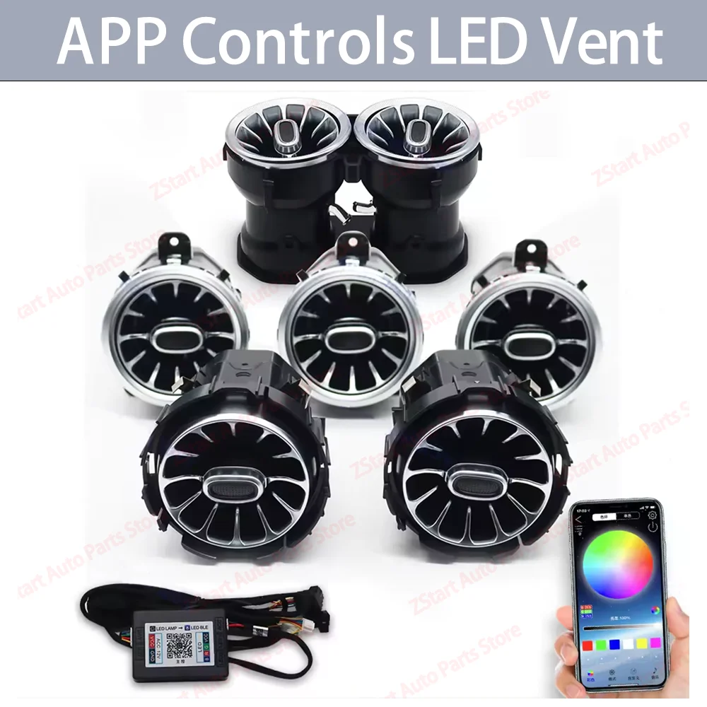 APP-Steuerung Air Vent Düse Umgebungslicht 256 Farben LED Vent Für Mercedes Benz W205 x253 W213 W177 W118 W117 W176 X156 W222 Image