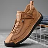 Handgemachte Leder Männer Schuhe Casual Slip On Loafers Atmungsaktive Leder Schuhe Männer Wohnungen Mode Mokassins Werkzeug Schuhe Plus Größe