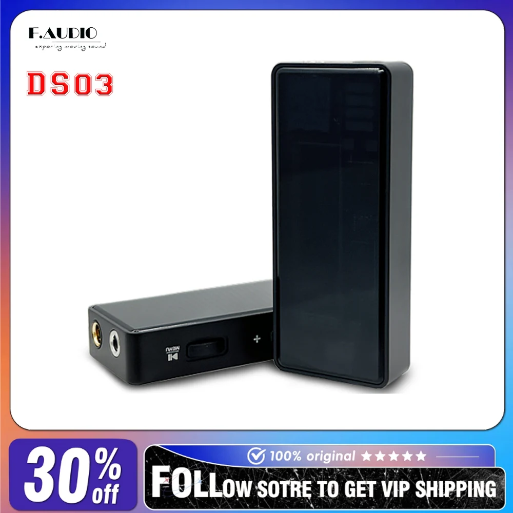 F. AUDIO DS03 Tragbarer Dekodieren Sie den Kopfhörer-OLED-Bildschirm ES9603Q DAC ES9039Q2M Chip PCM768Khz Nativer DSD512-Verstärker Image