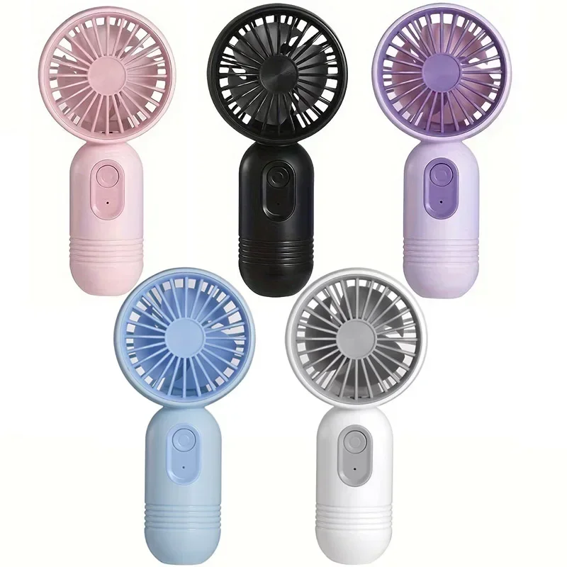 Handheld-Mini-Ventilator, USB, tragbar, Desktop, hohe Windkraft, Student, Sommergeschenk, tragbarer Ventilator mit 3 Geschwindigkeiten für Büro, Outdoor, Reisen Image