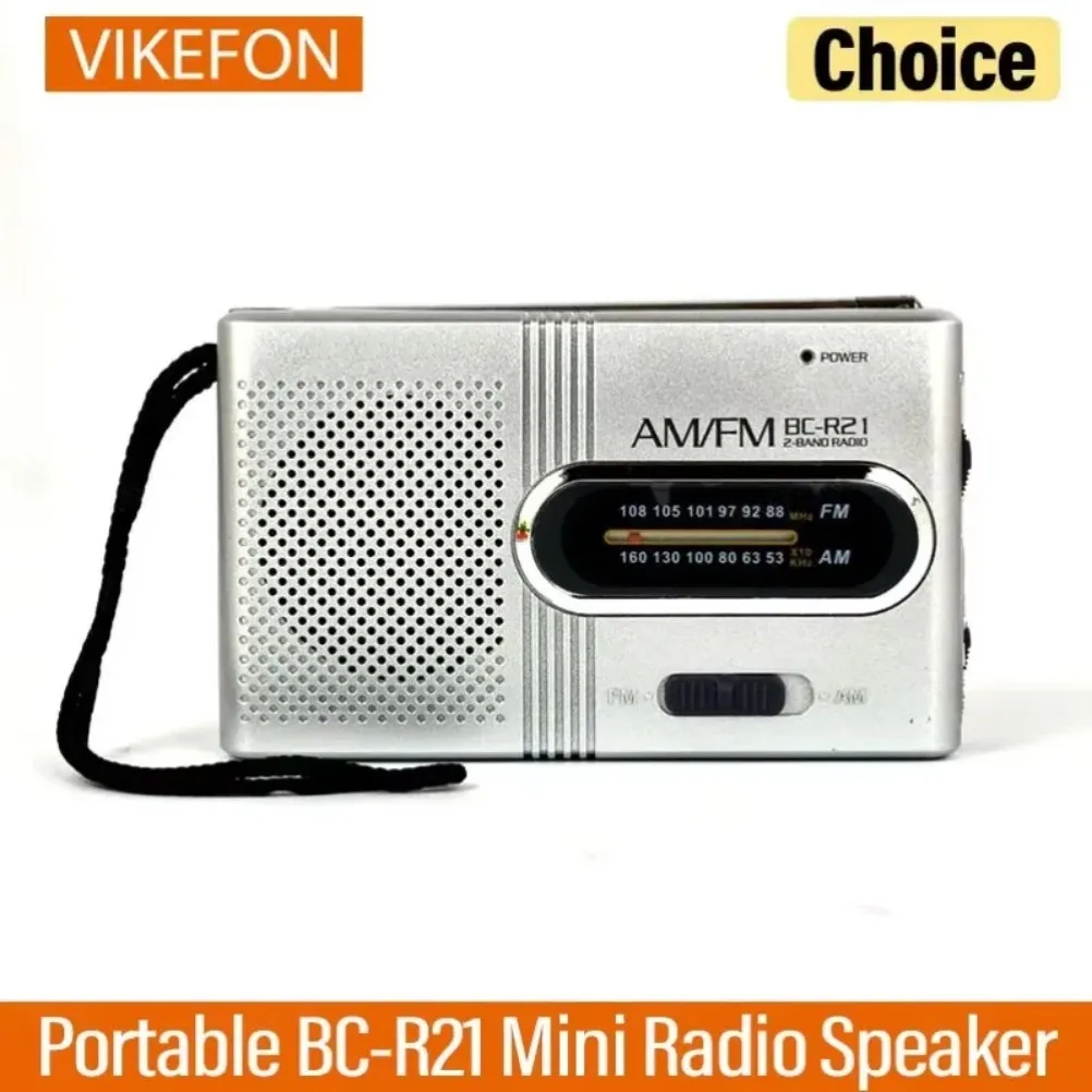 BC-R21 Mini-Notfallradio, AM FM, tragbarer Radioempfang, langlebig, für Laufen, Gehen, Zuhause, Soundbox (muss 2 x AA-Batterien) Image