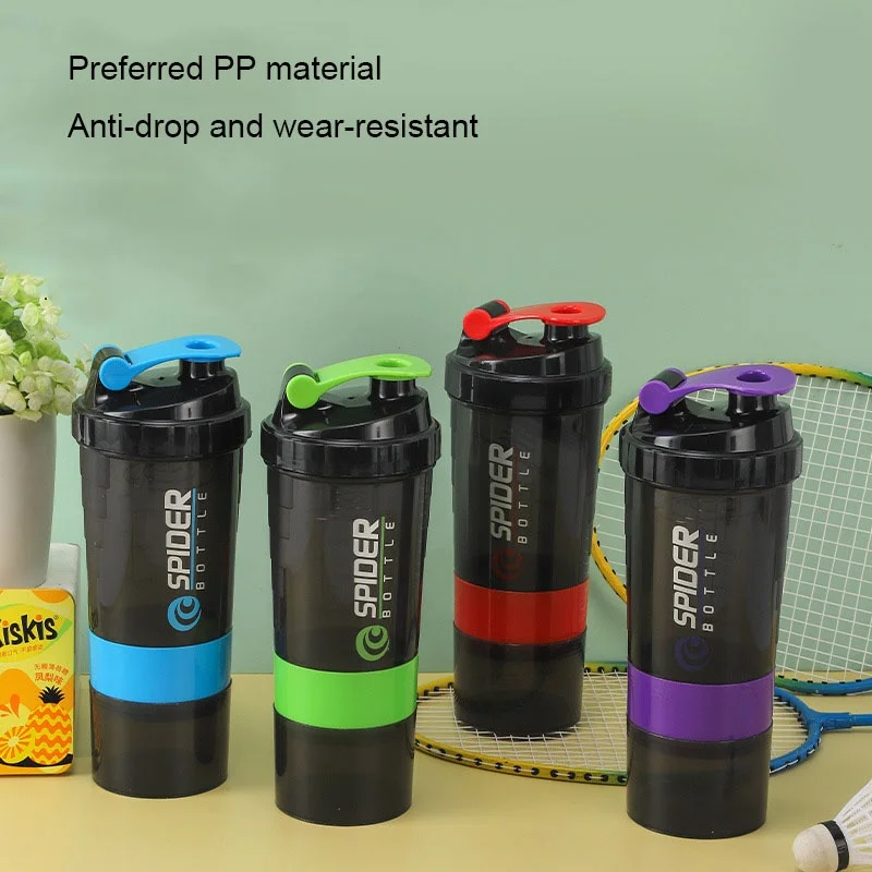 Kreativer Sport-Shaker-Becher, Fitness-Mischbecher, modischer Trend, große Kapazität, Wasserbecher mit Mischball, praktisch und praktisch Image