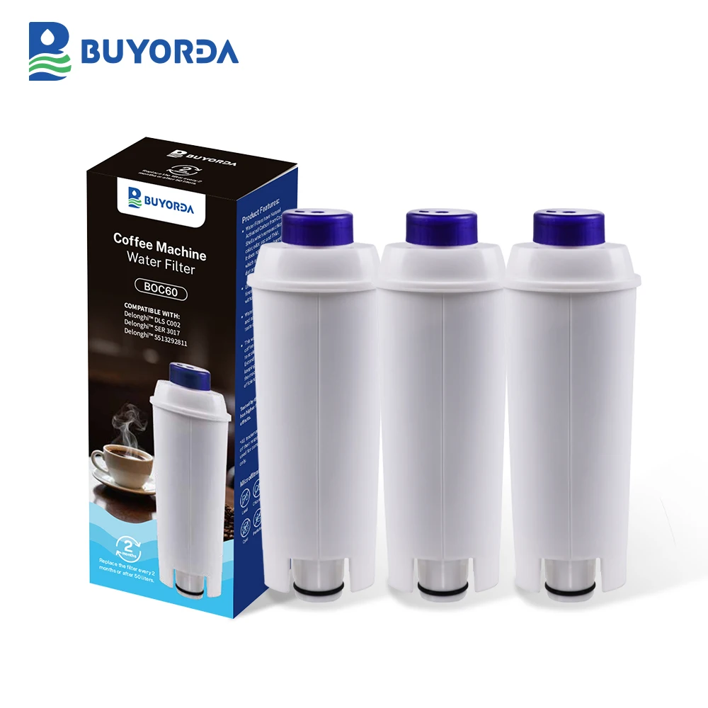 Kaffeemaschinenfilter Ersatz für DeLonghi Filter DLSC002 Wasserfilterkartuschen, kompatibel mit ECAM ESAM ETAM BCO 3er-Pack Image