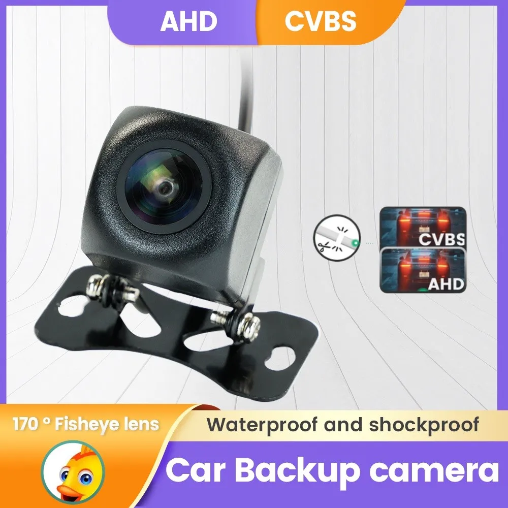 CVBS 4LED CAM 720P 1080P AHD Auto Rückansicht Kamera Fisheye Objektiv HD Nachtsicht Wasserdichte Reverse Fahrzeug für Android Auto Radio Image