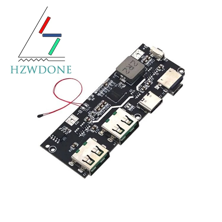 QC4.0 QC3.0 LED Dual USB 5 V 4,5 A 22,5 W Micro/Typ-C USB Mobile Power Bank 18650 Lademodul Temperatur-/Schaltkreisschutz Image