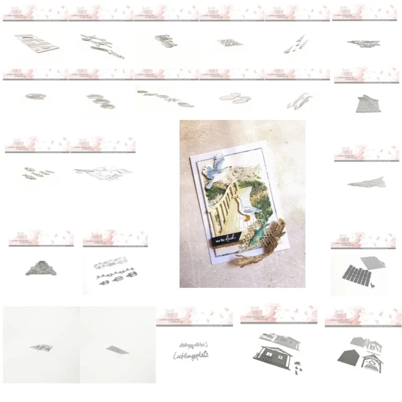 Schiffe Seefisch Jakobsmuschel Garten Segeln Geschenk Metall Stanzformen Silikon Stempel Scrapbooking Schablone Fotoalbum Karte DIY Papier Image
